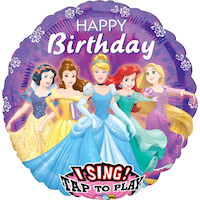 Ballon d'anniversaire chantant Princesses Disney, 28 po Front_Flat