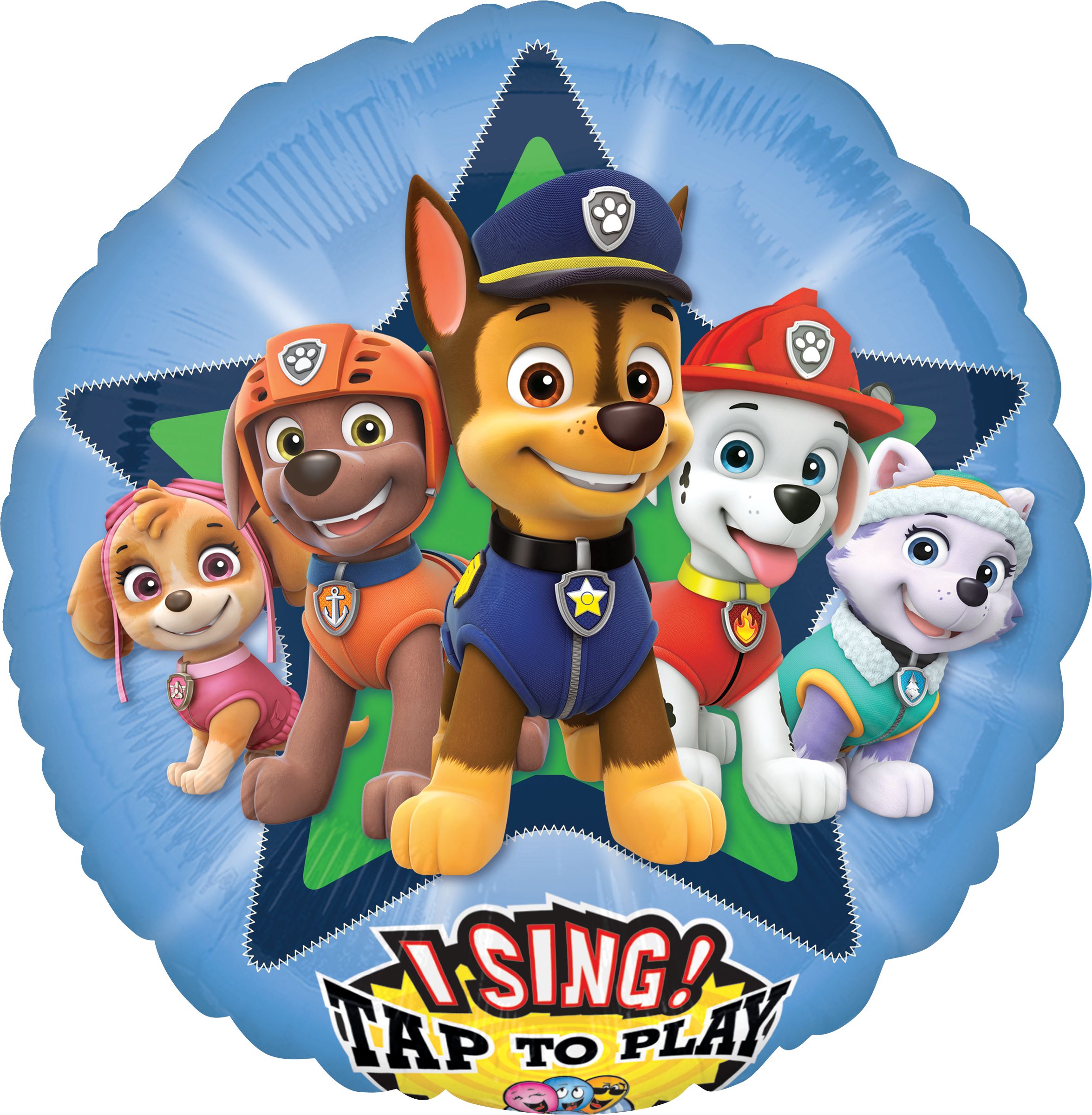 Singing PAW Patrol Balloon, 28-in Front_Flat