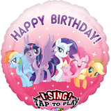 Singing My Little Pony Foil Birthday Balloon, Helium Inflation Included, 28-in Front_Flat