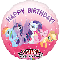 Ballon en aluminium d'anniversaire Mon petit poney chantant, gonflage à l’hélium inclus, 28 po Front_Flat
