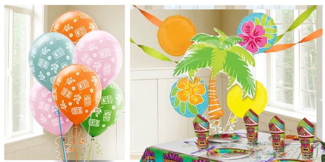 Tiki Foil Balloon for Tropical Party, Helium Inflation Included, 16-in Composite_or_Mixed
