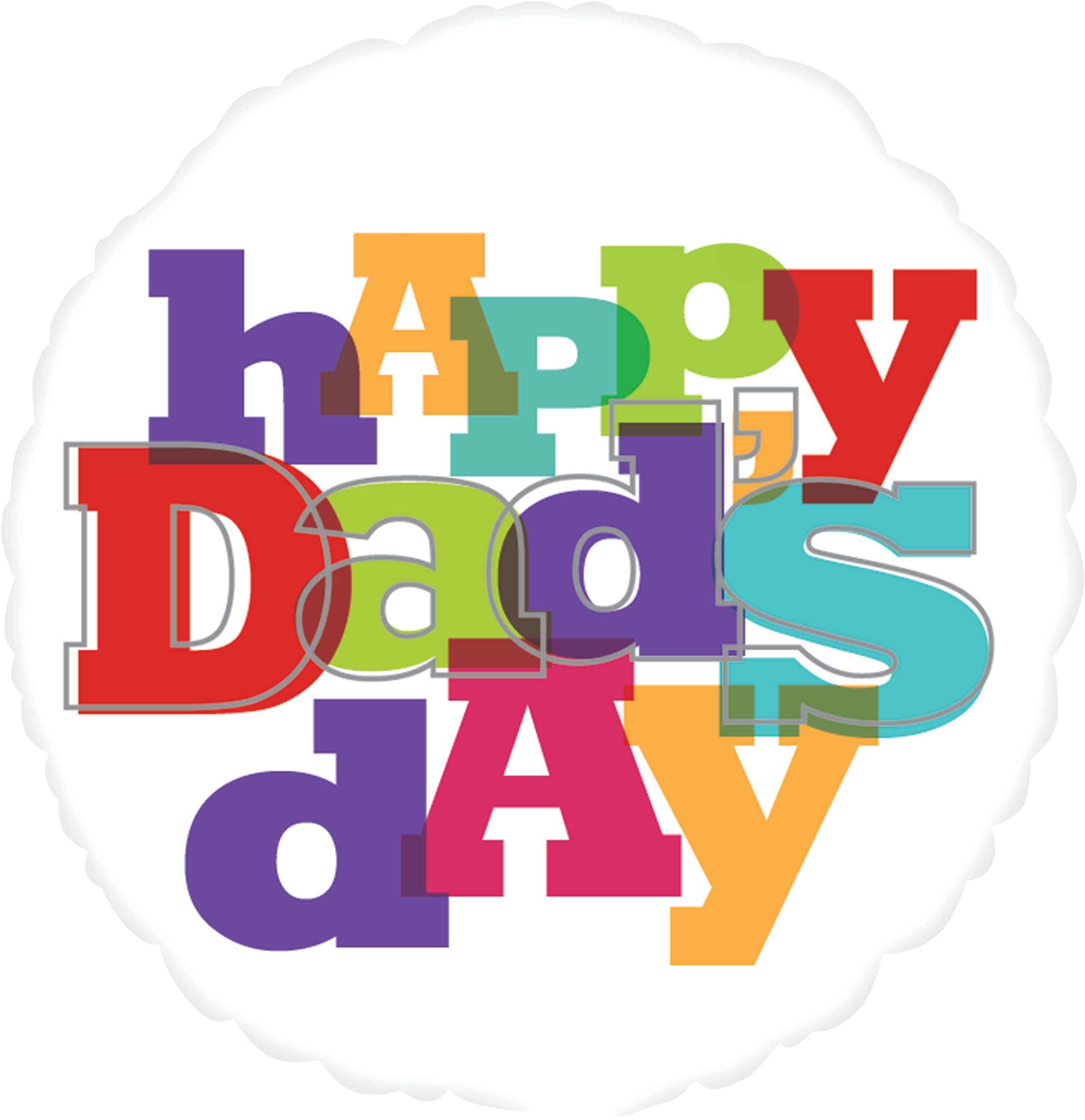 Happy Dad's Day Foil Balloon for Father's Day, Helium Inflation Included, 17-in Front_Flat