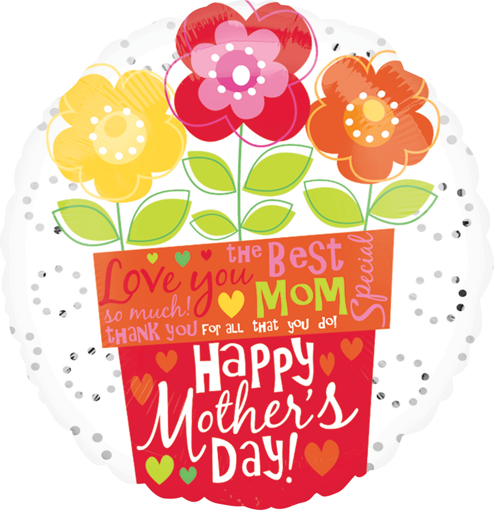 Mother's Day Flower Pot Balloon, 18in Canadian Tire