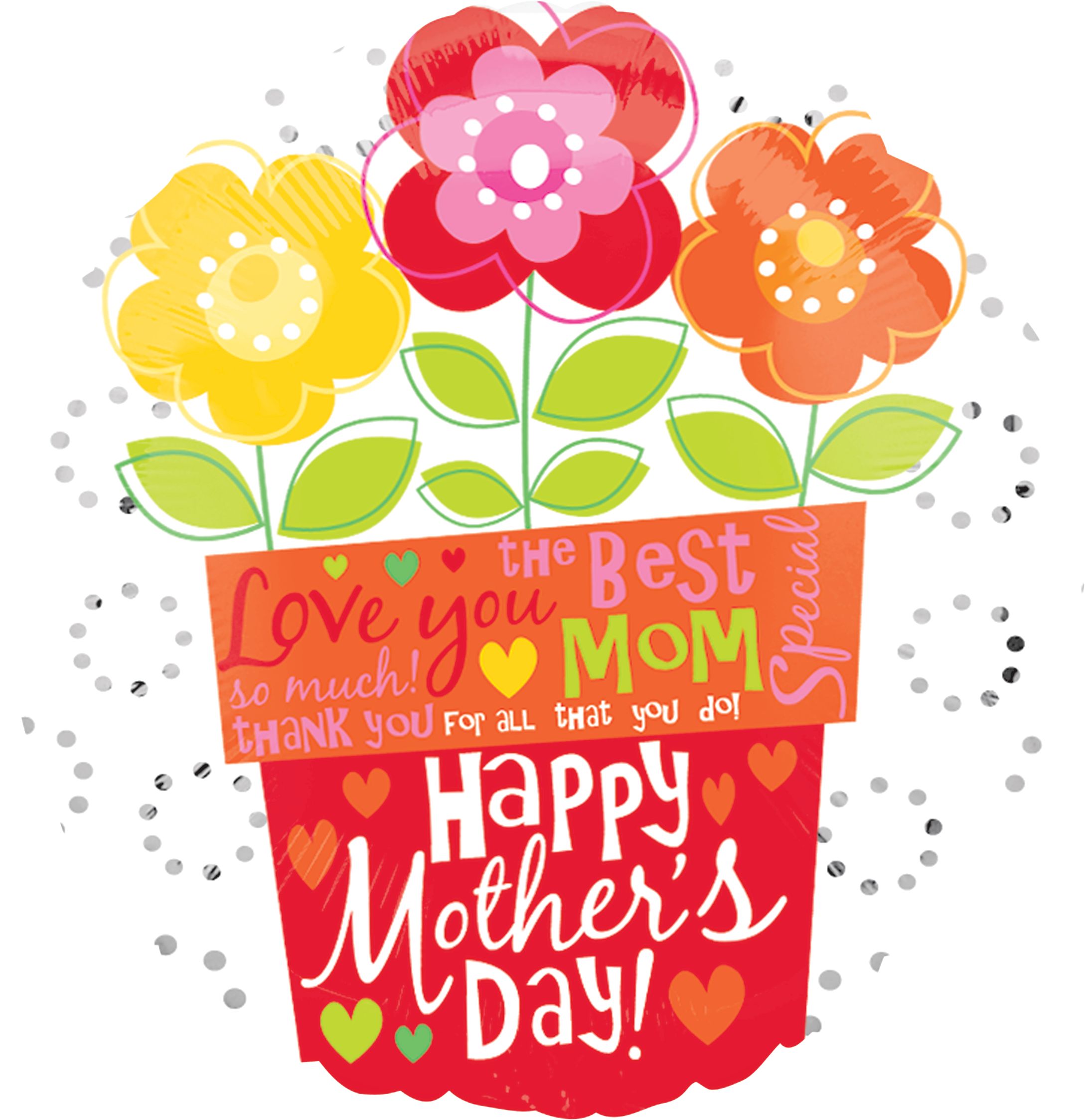 Mother's Day Flower Pot Balloon, 18-in Front_Flat