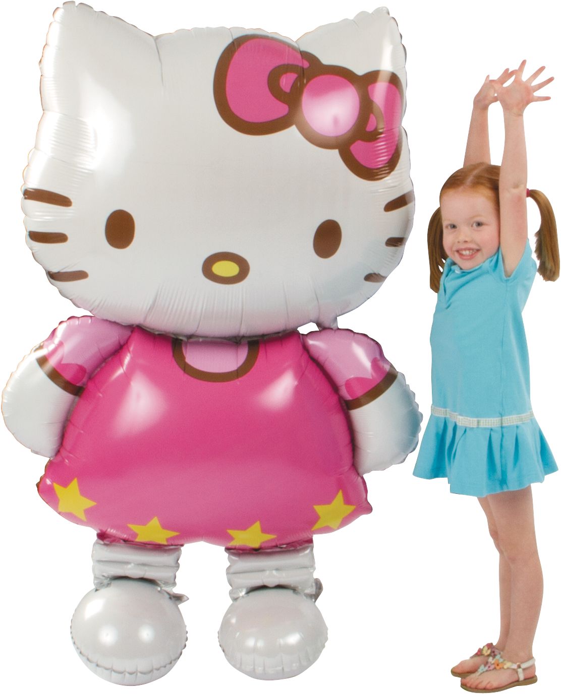 Giant Gliding Hello Kitty Foil Balloon for Birthday Party, Helium Inflation Included, 50-in Front_Flat