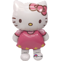 Ballon géant en aluminium Hello Kitty pour fête d’anniversaire, gonflage à l’hélium inclus, 50 po Front_Flat