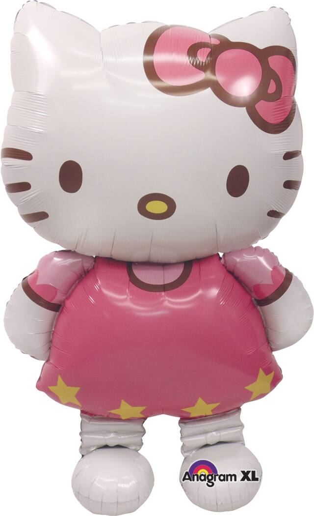 Giant Gliding Hello Kitty Foil Balloon for Birthday Party, Helium Inflation Included, 50-in Front_Flat