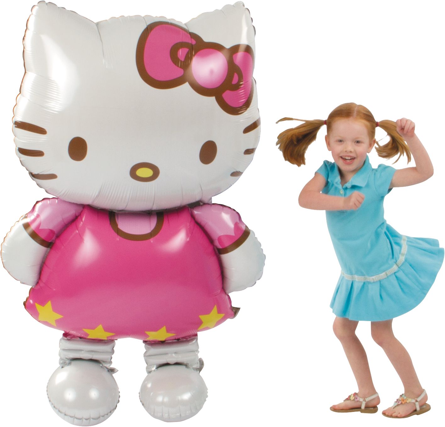 Giant Gliding Hello Kitty Foil Balloon for Birthday Party, Helium Inflation Included, 50-in Front_Flat