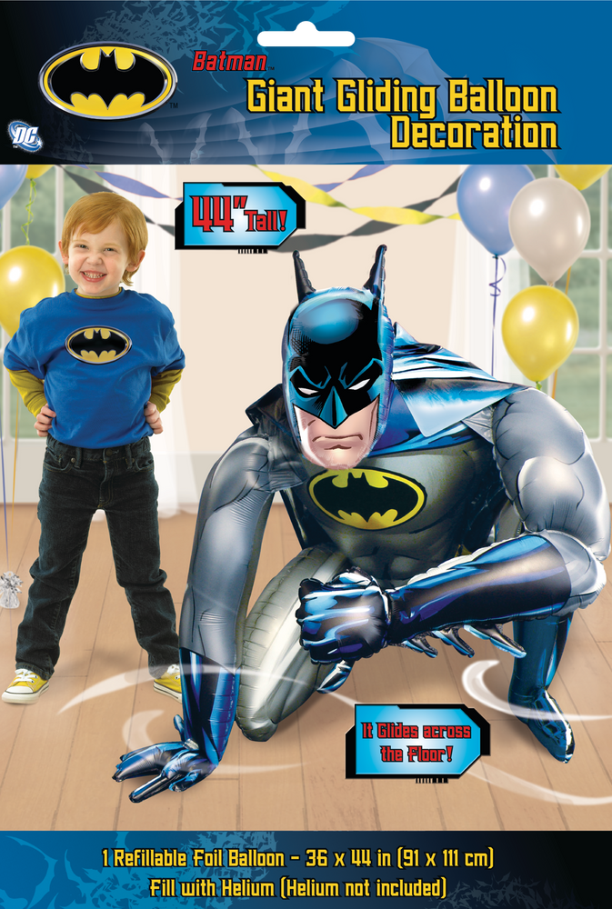 Giant Gliding Batman Foil Balloon for Birthday Party, Helium Inflation  Included, 44-in | Party City