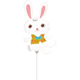 Air-Filled Mini Easter Bunny Foil Balloon Front_Flat