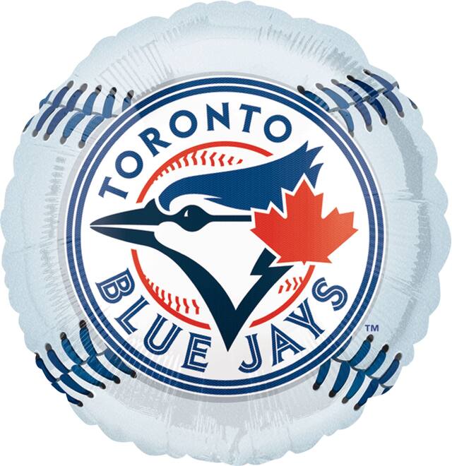 Baseball Toronto Blue Jays Foil Balloon for Sports Party, Helium Inflation Included, 18-in Front_Flat