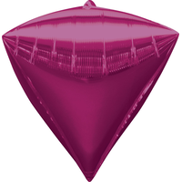 Diamond Satin Foil Balloon, Assorted Colours, 17-in, Helium Inflation & Ribbon Included for Birthday/Special Occasion