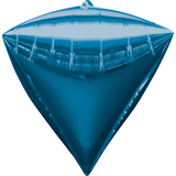 Diamond Satin Foil Balloon, Assorted Colours, 17-in, Helium Inflation & Ribbon Included for Birthday/Special Occasion Front_Flat