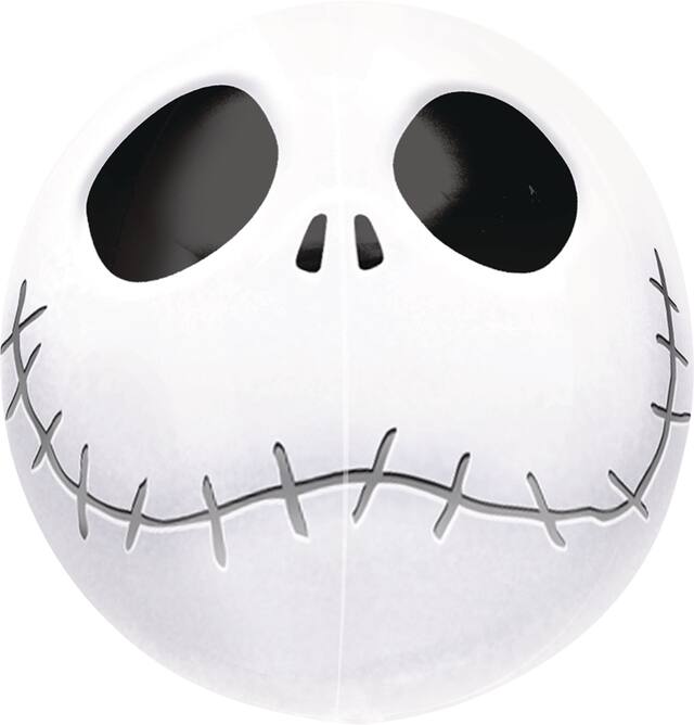 Disney The Nightmare Before Christmas Orbz Satin Foil Balloon, White/Black, 16-in, Helium Inflation & Ribbon Included for Halloween/Christmas Front_Flat