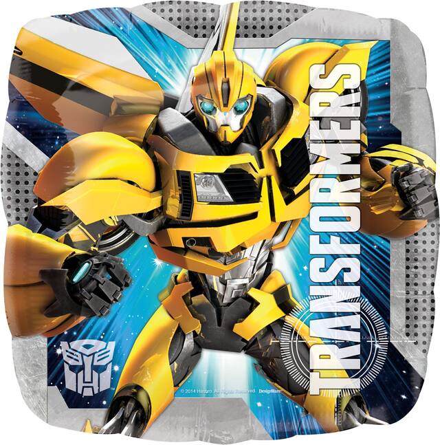 Ballon en aluminium d'anniversaire Transformers Optimus Prime et Bumblebee, gonflage à l’hélium inclus Front_Flat