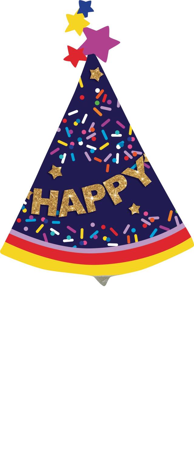 Party Hat Air-Filled Mini Shape Balloon Front_Flat