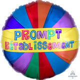 Prompt Rétablissement Foil Balloon for Get Well Soon, Helium Inflation Included, 17-in Front_Flat