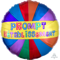Prompt Rétablissement Foil Balloon for Get Well Soon, Helium Inflation Included, 17-in Front_Flat