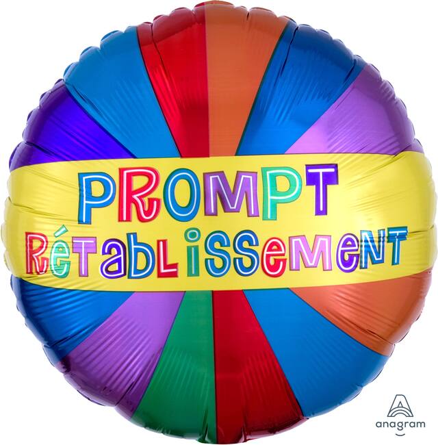 Ballon en aluminium Prompt Rétablissement, gonflage à l'hélium inclus, 17&nbsp;po Front_Flat