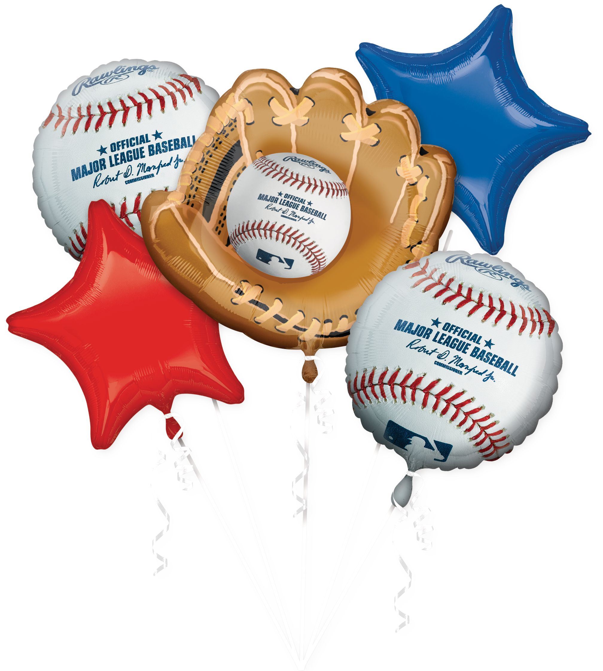 Rawlings MLB Balloon Bouquet, 5-pc Front_Flat