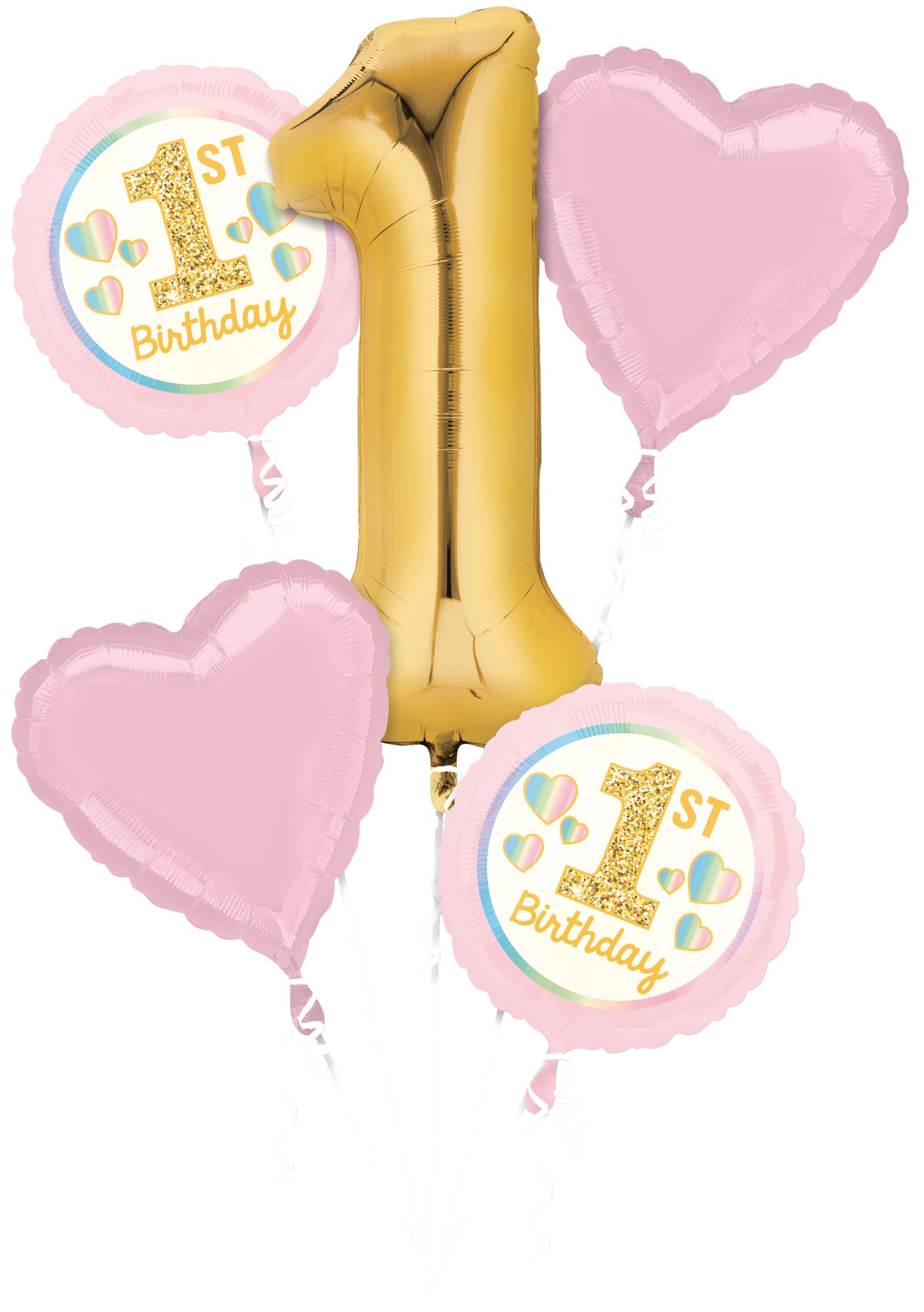 Acheter Ballons roses en aluminium avec chiffres dorés, 10 pièces