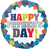 "Happy Father's Day" Round Satin Foil Balloon, Multi-Coloured, 17-in, Helium Inflation & Ribbon Included for Father's Day Overhead_Flat