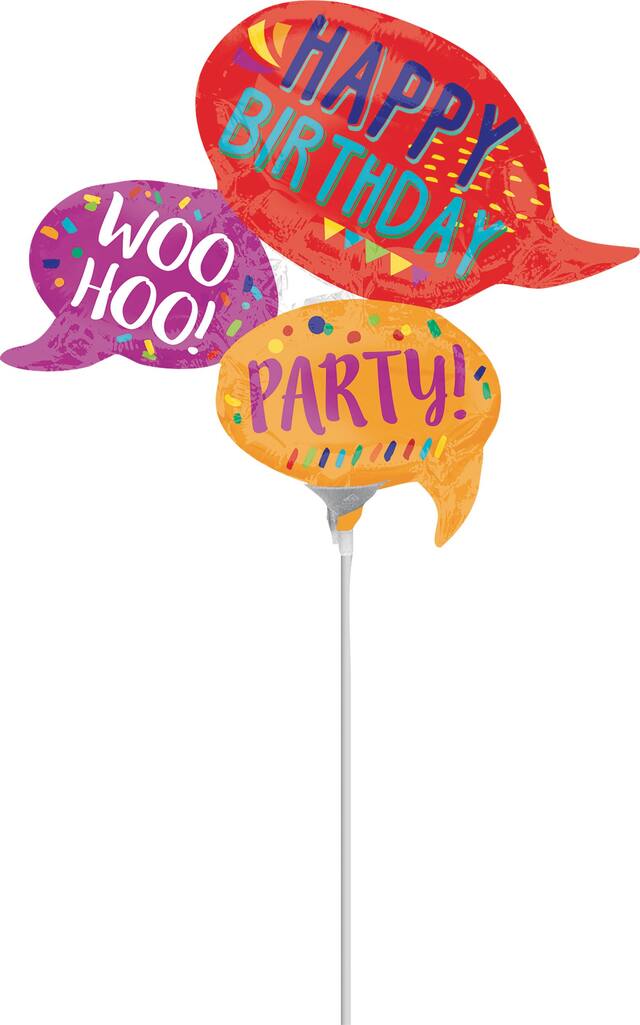 Birthday Celebration Air-Filled Mini Shape Balloon Front_Flat