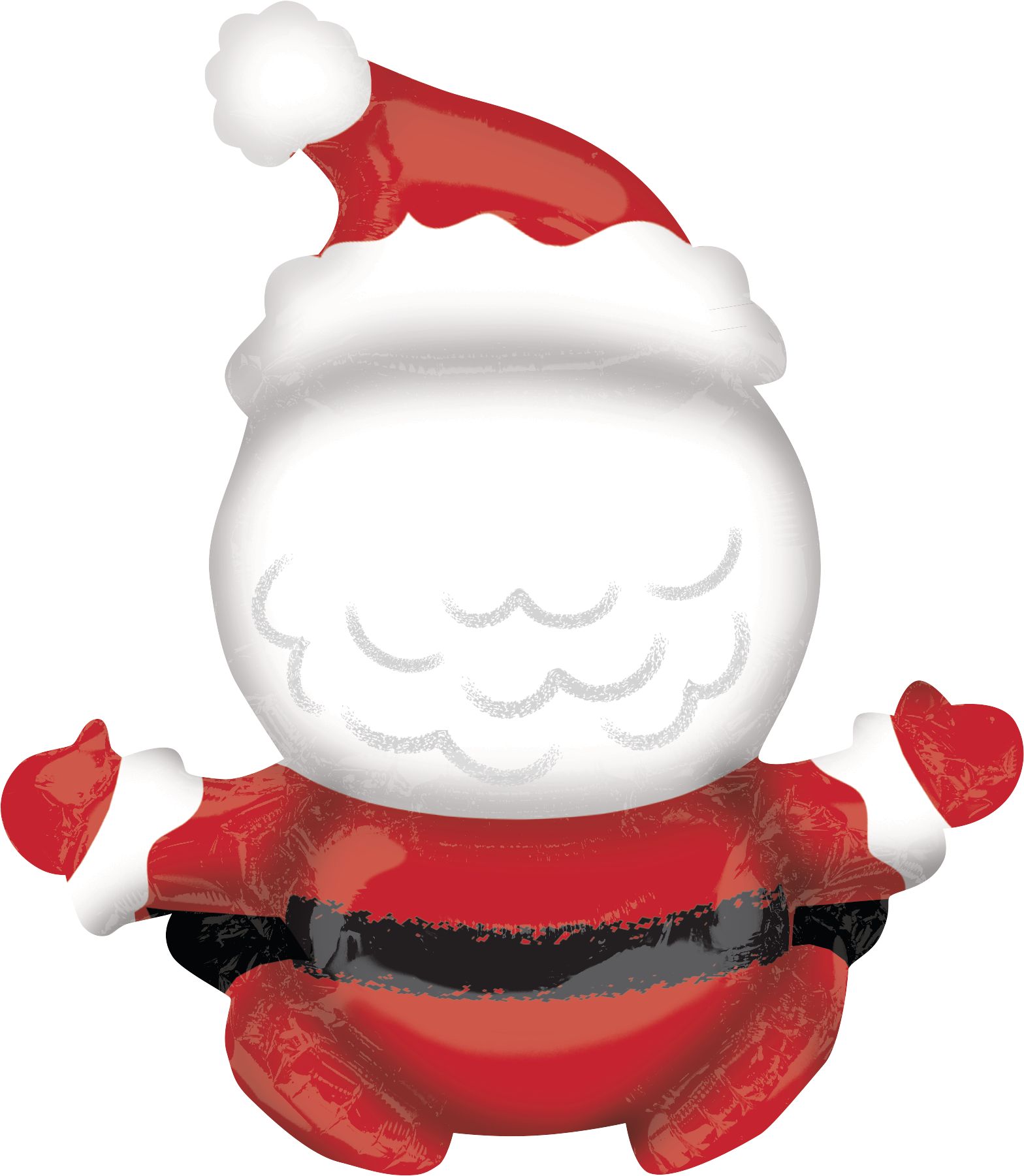 Ballon rempli d'air en forme de père Noël 3D, 21 po Back_Flat