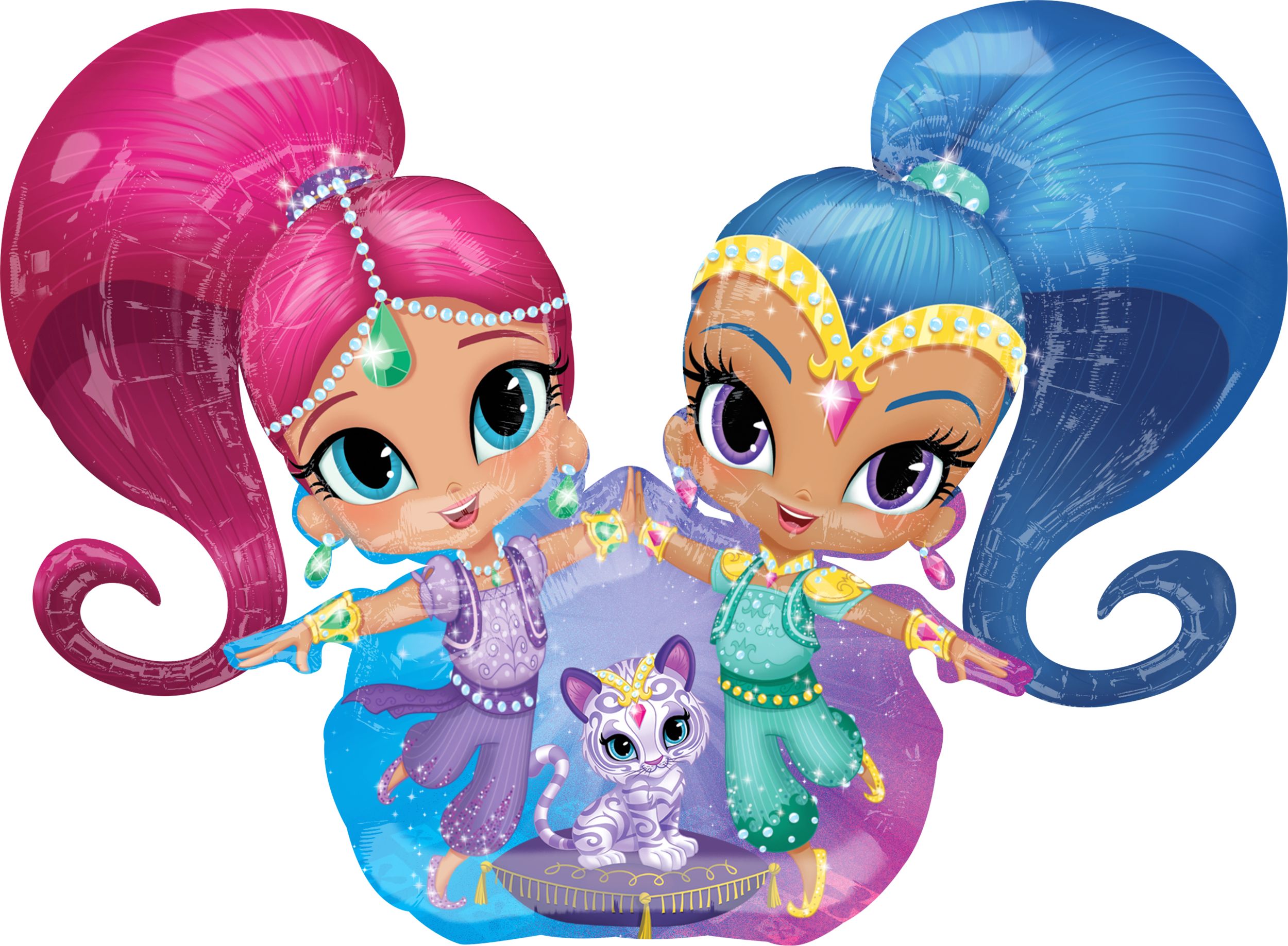 Giant Gliding Shimmer and Shine Balloon, 44-in Front_Flat