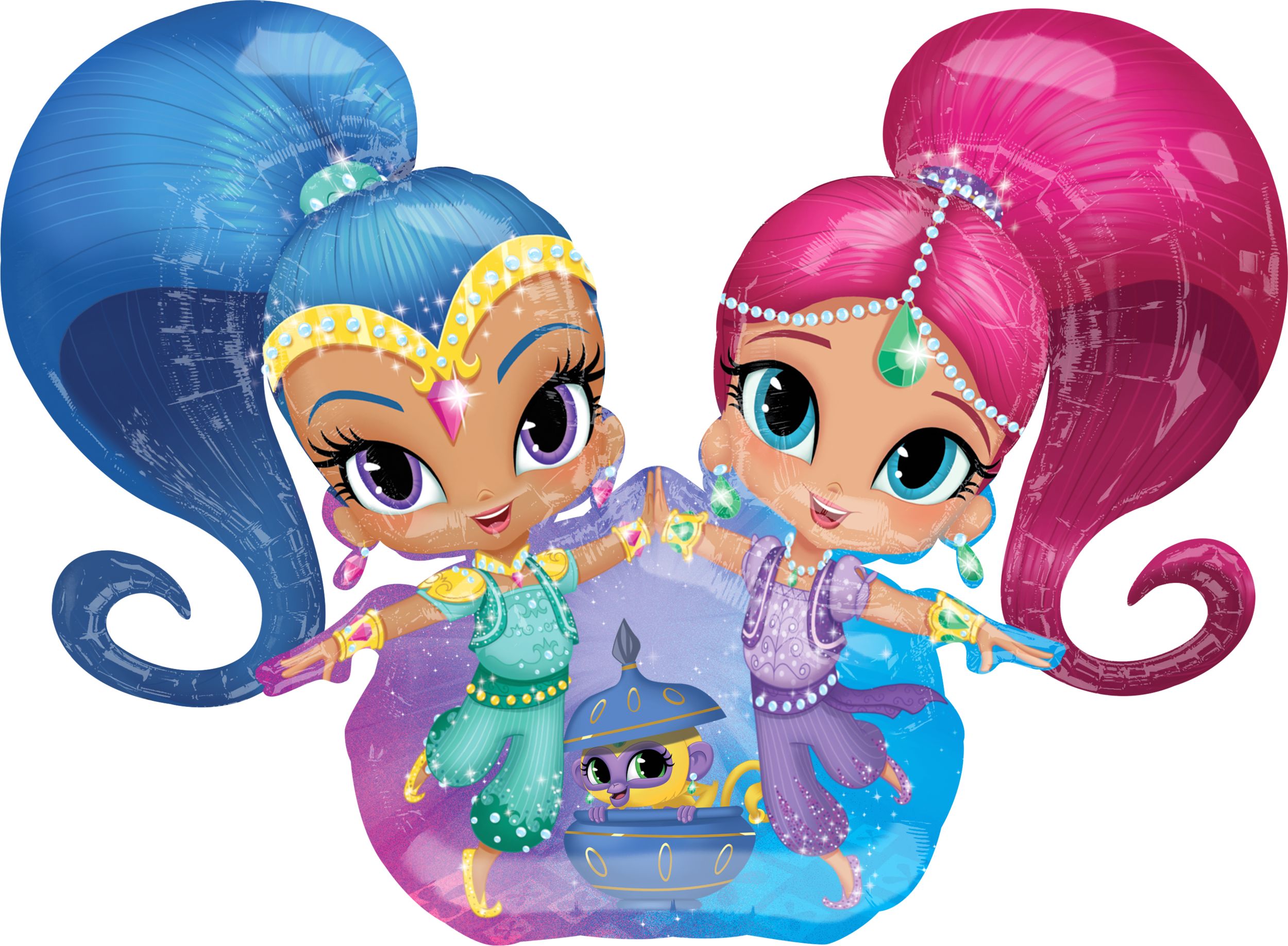 Giant Gliding Shimmer and Shine Balloon, 44-in Front_Flat