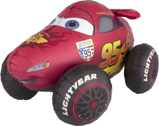 Ballon en aluminium Les Bagnoles Flash McQueen pour fête d’anniversaire, gonflage à l’hélium inclus, 41&nbsp;po Front_Angled_Left