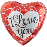 Prismatic I Love You Valentine's Day Heart Balloon, 18-in Front_Flat