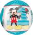 Disney Mickey Mouse "1st Birthday" Orbz Transparent Print Foil Balloon, Blue, 16-in, Helium Inflation & Ribbon Included for Birthday Party Front_Flat