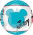 Disney Mickey Mouse "1st Birthday" Orbz Transparent Print Foil Balloon, Blue, 16-in, Helium Inflation & Ribbon Included for Birthday Party Front_Flat