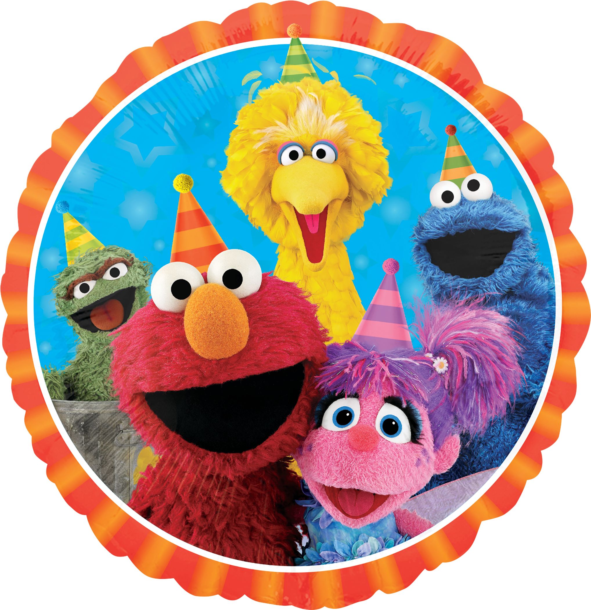 Sesame Street Birthday Foil Balloon, Helium Inflation Included, 17-in Overhead_Flat