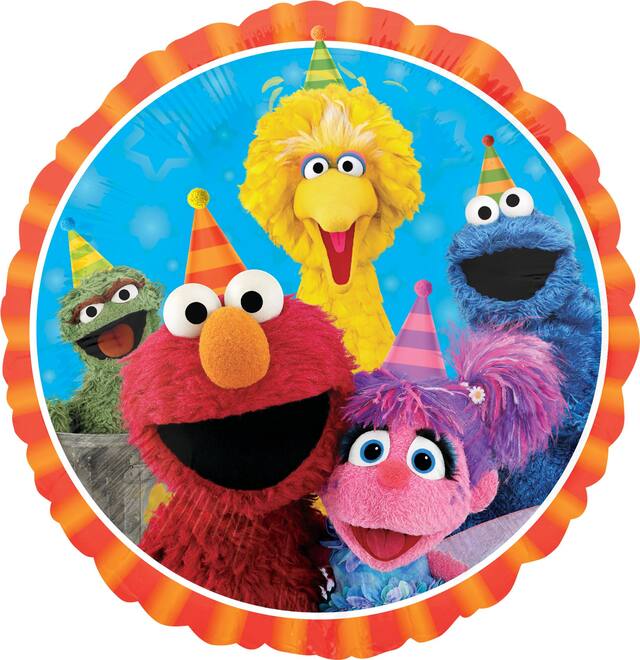 Sesame Street Birthday Foil Balloon, Helium Inflation Included, 17-in Overhead_Flat