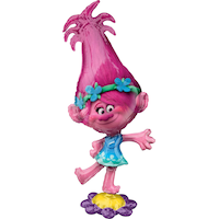 Ballon en aluminium glissant Poppy pour anniversaire, gonflage à l’hélium inclus, 58 po Front_Flat