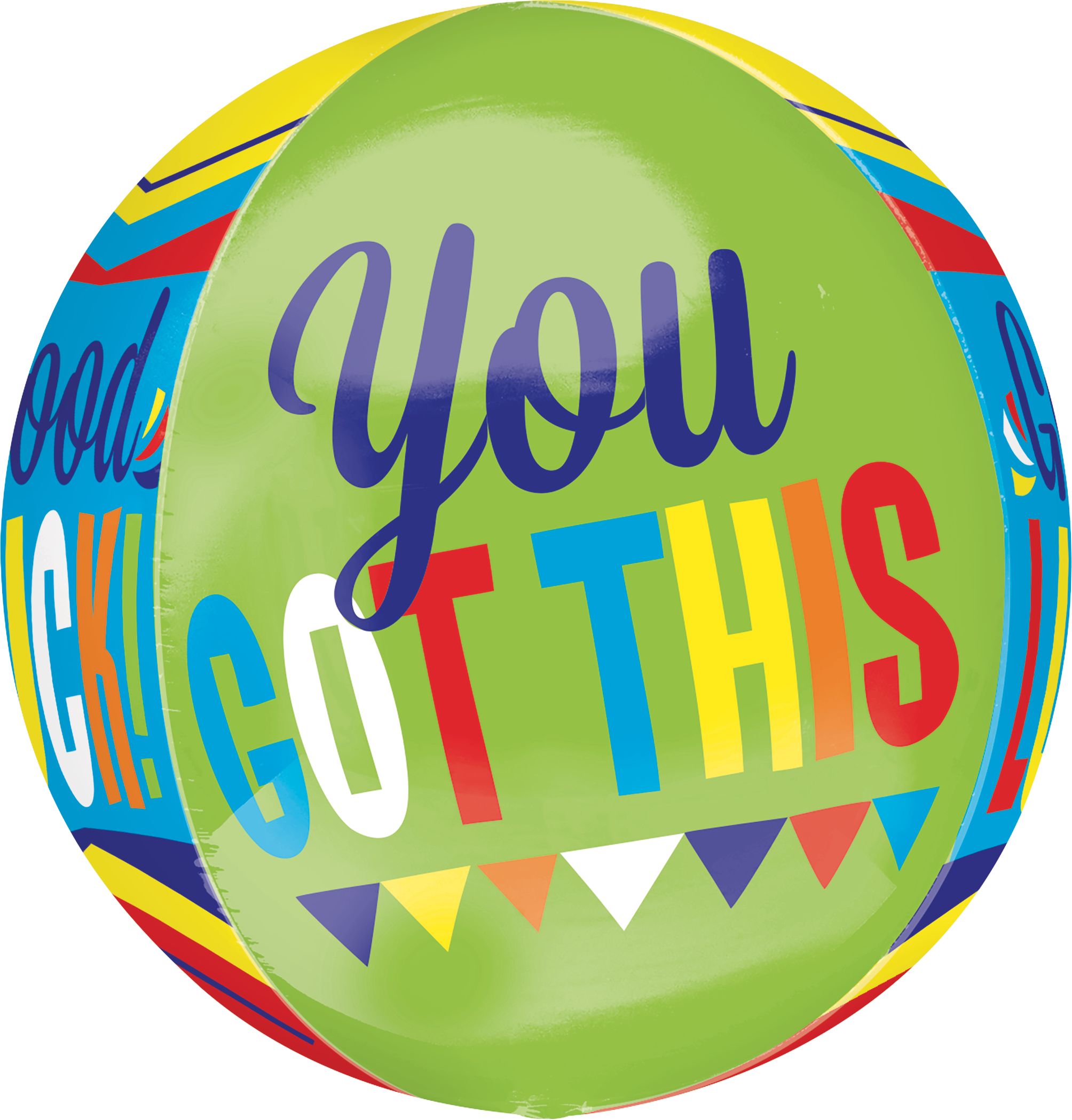 Orbz Good Luck Foil Balloon for Graduation/New Job, Helium Inflation Included Front_Flat