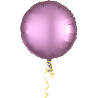 Ballon rond en aluminium satiné, choix de couleurs, 17 po, gonflement à l'hélium et ruban inclus, pour anniversaire/occasion spéciale