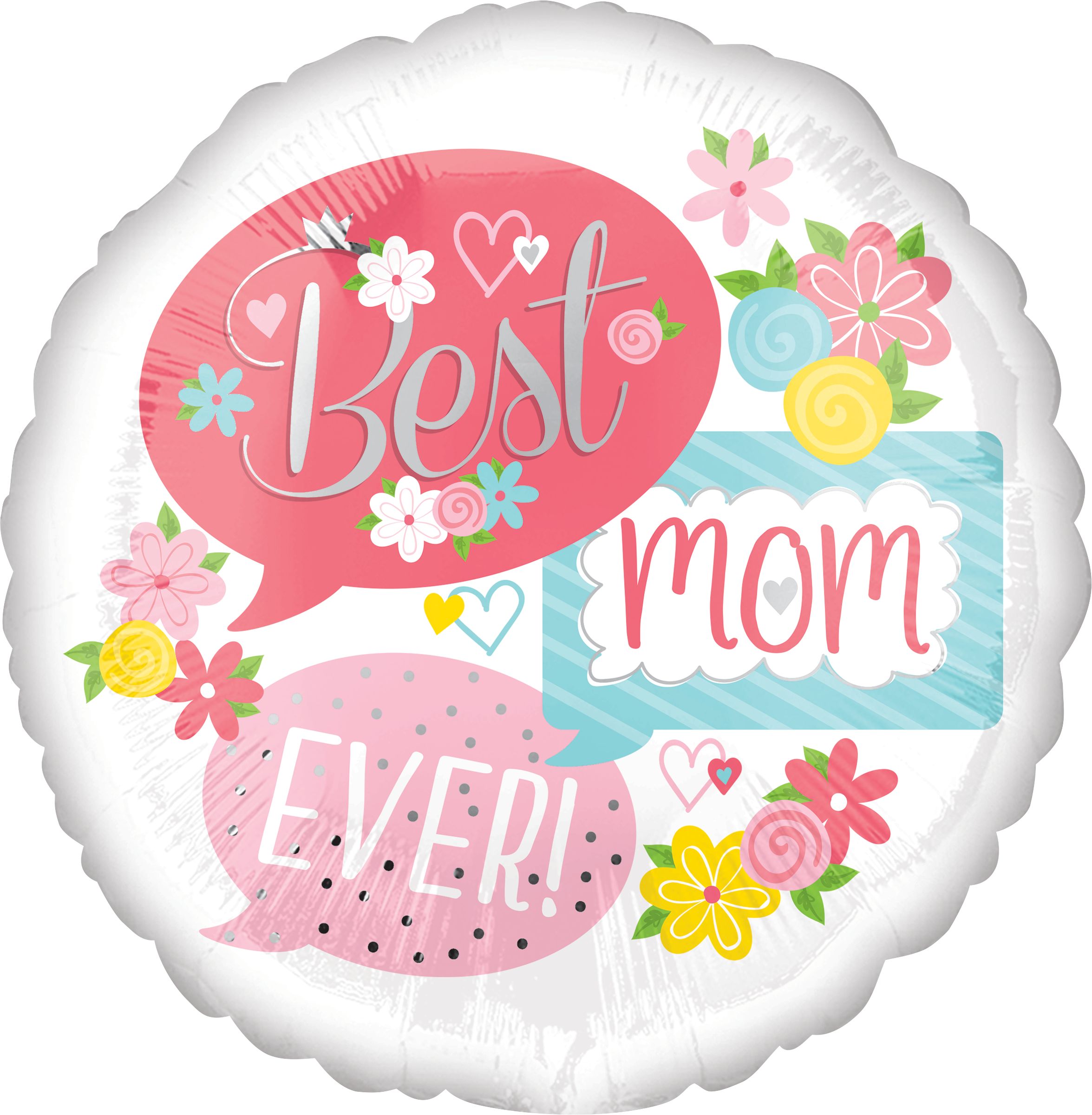 Best Mom Ever Balloon, 17-in Front_Flat