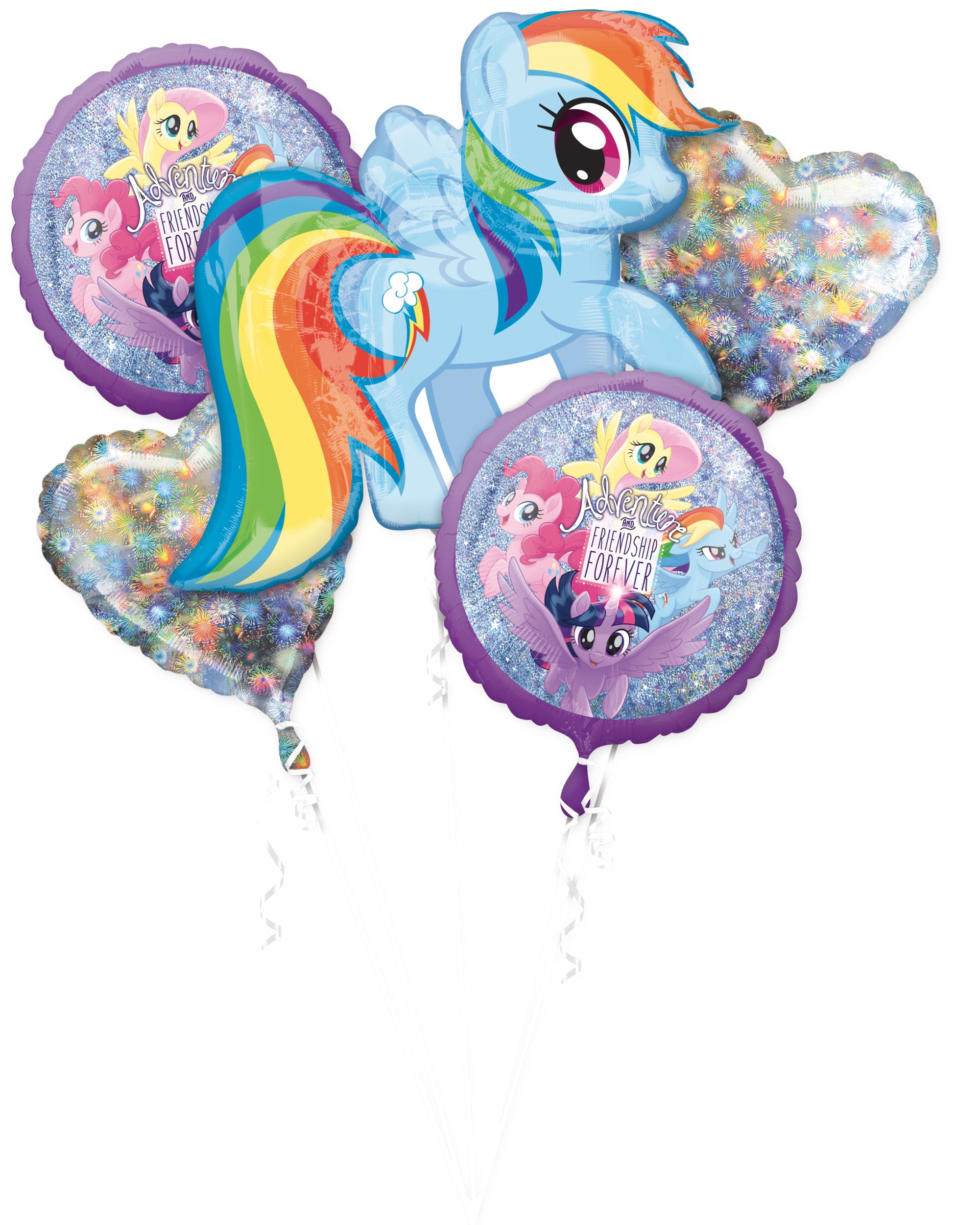 Prismatic My Little Pony Balloon Bouquet, 5-pc Front_Flat