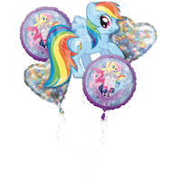 Prismatic My Little Pony Balloon Bouquet, 5-pc Front_Flat