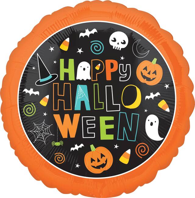 Halloween Friends Balloon, 17-in Front_Flat