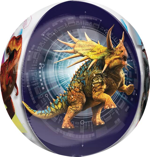 Jurassic World Dinosaur See Thru Orbz Foil Balloon, Helium Inflation Included, 16-in Front_Flat