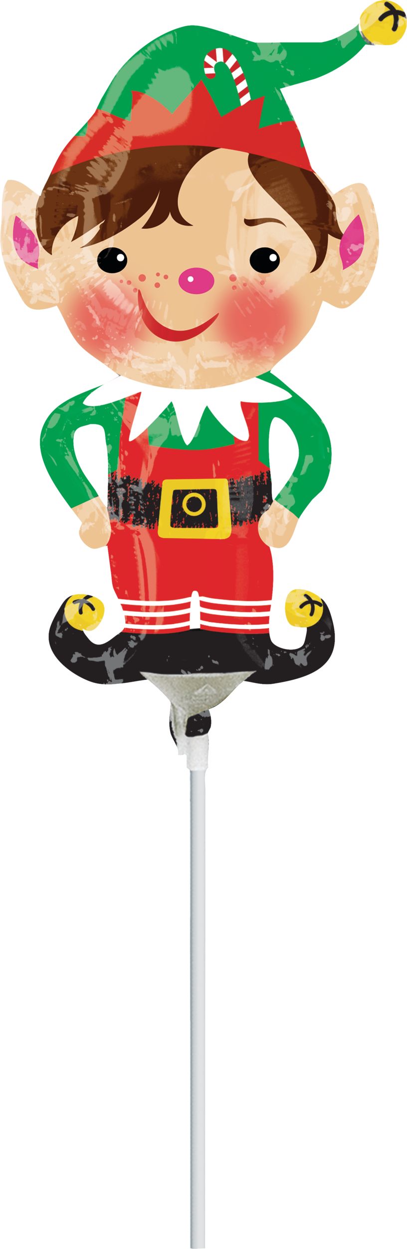 Jolly Christmas Elf Air-Filled Mini Shape Balloon Front_Flat
