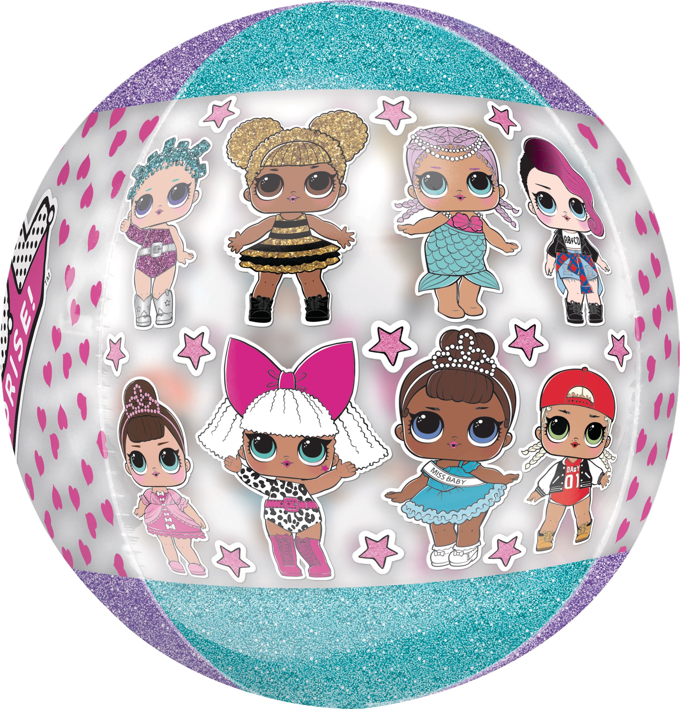 LOL Surprise See Thru Orbz Foil Balloon for Birthday Party, Helium Inflation Included, 16-in Side_Right