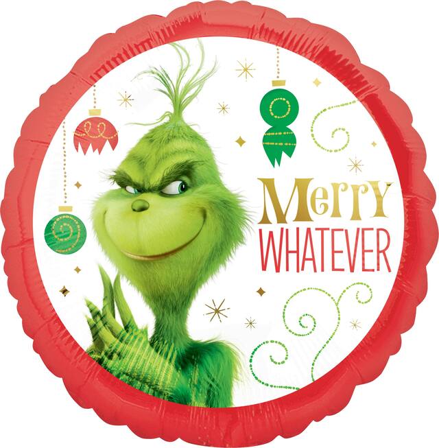 Grinch Merry Whatever Balloon, 17-in Front_Flat