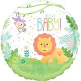 Fisher-Price Hello Baby Foil Balloon for Baby Shower/New Baby, Helium Inflation Included, 17-in Front_Flat