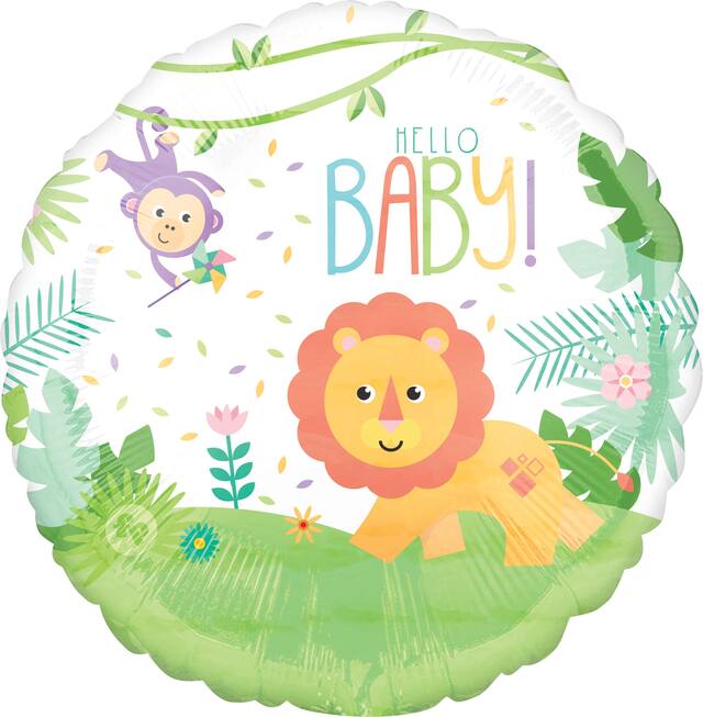 Ballon en aluminium Fisher-Price Hello Baby pour fête prénatale/nouveau-né, gonflage à l’hélium compris, paq. 17 Front_Flat