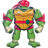 Teenage Mutant Ninja Turtles Raphael Gliding Foil Balloon for Birthday Party, Helium Inflation Included, 54-in Front_Flat